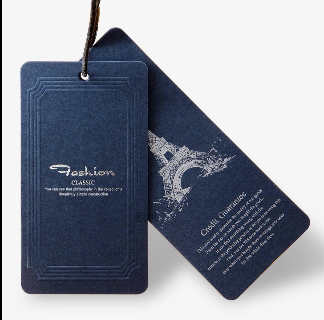 SILVER FOIL PRINTED HANG TAG