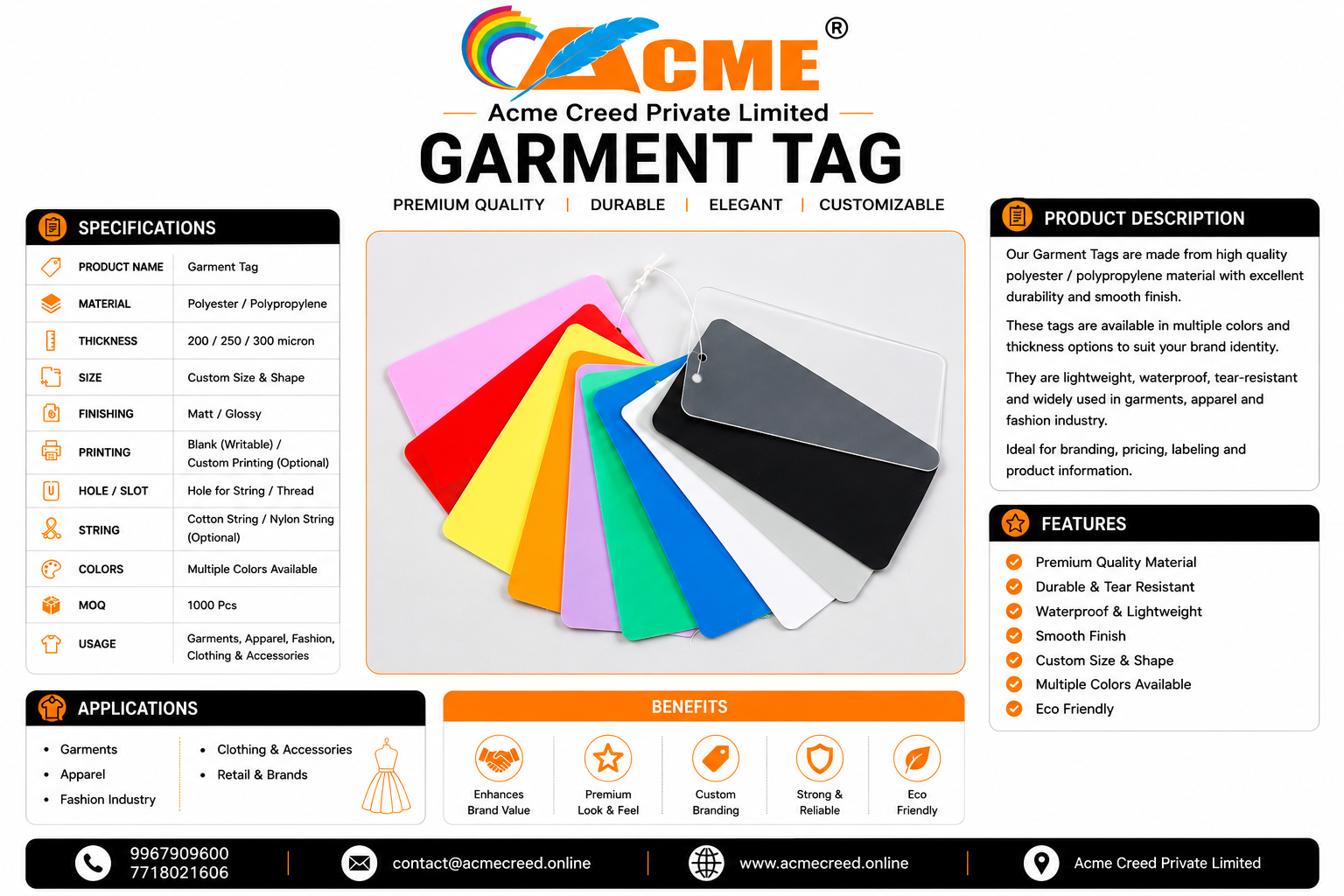 WITHOUT PRINTED PVC TAG