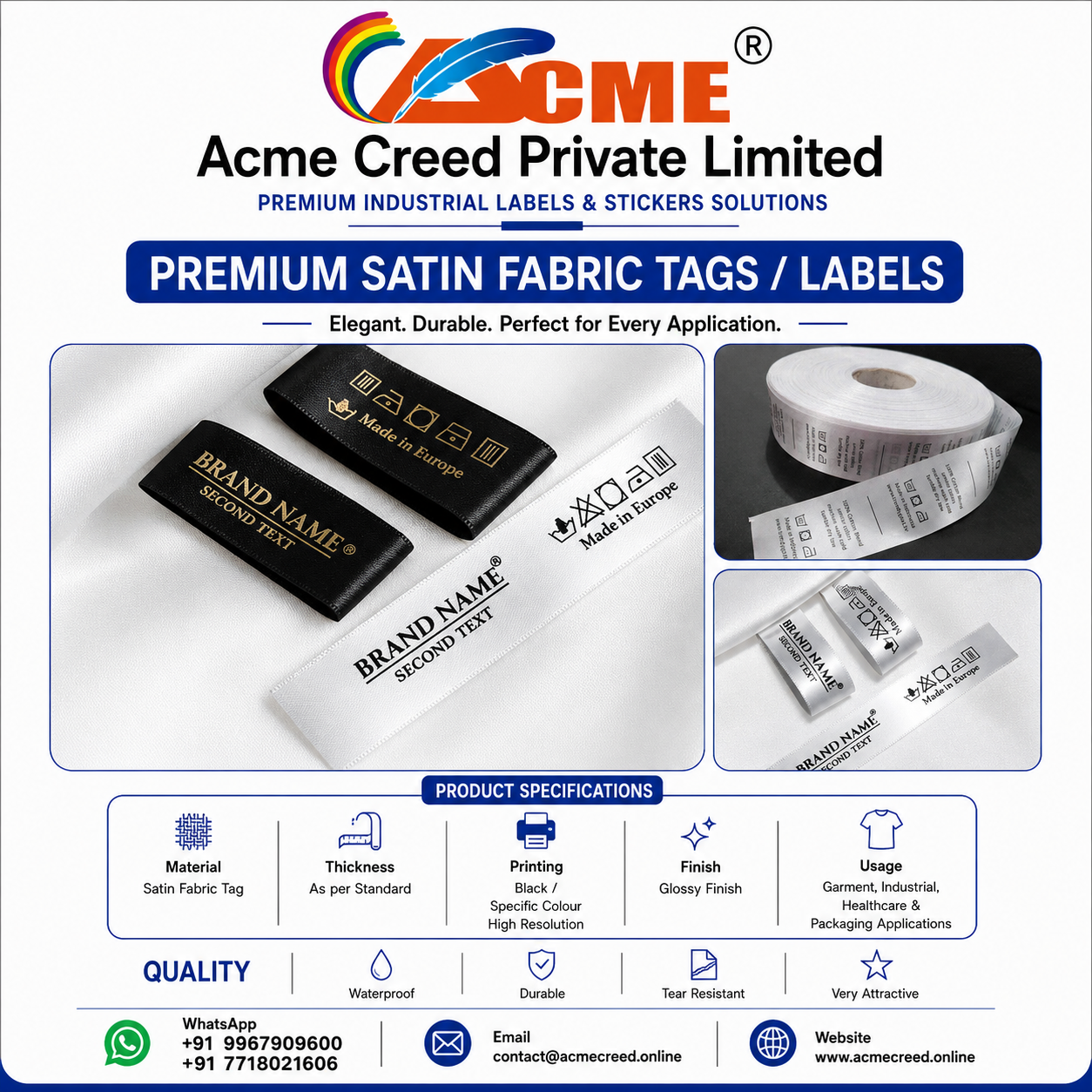 PRINTED SATIN LABELS / TAGS